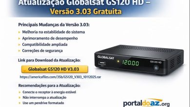 atualização Globalsat GS120 HD v3,03